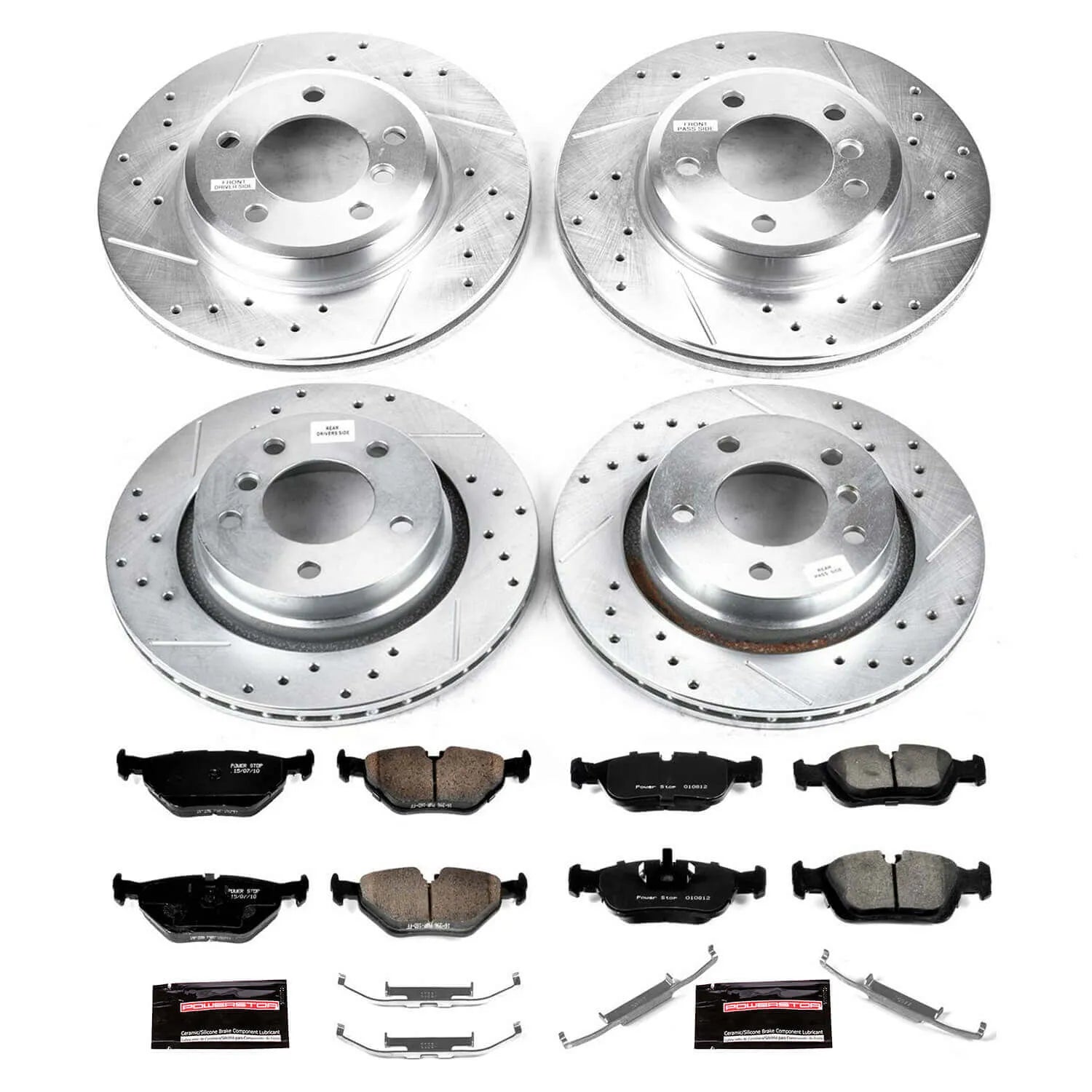 Power Stop K871 - Z23 Evolution Sport Performance 1-Click Brake Kit (Front And Rear)
