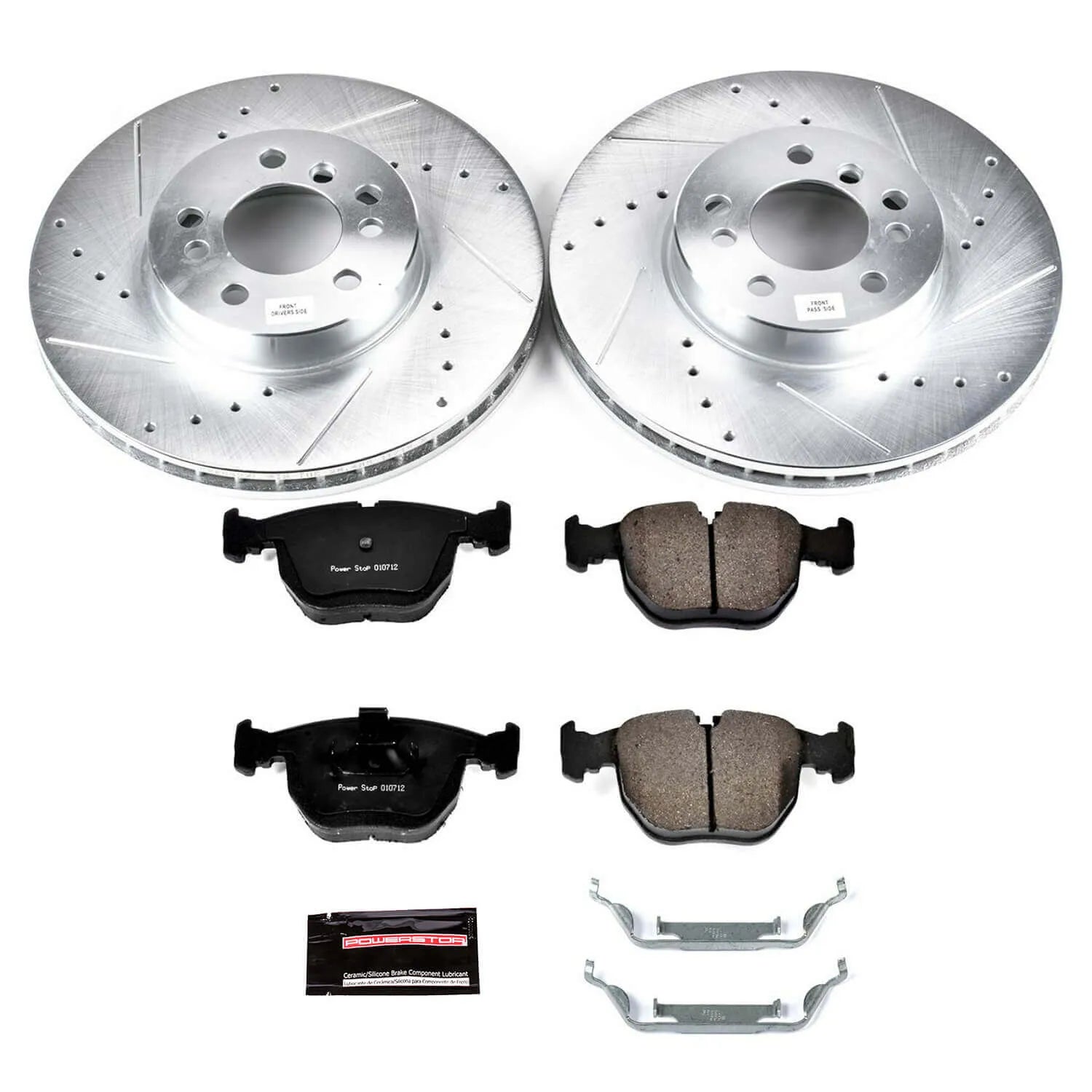 Power Stop K879 - Z23 Evolution Sport Performance 1-Click Brake Kit With Hardware (Front)