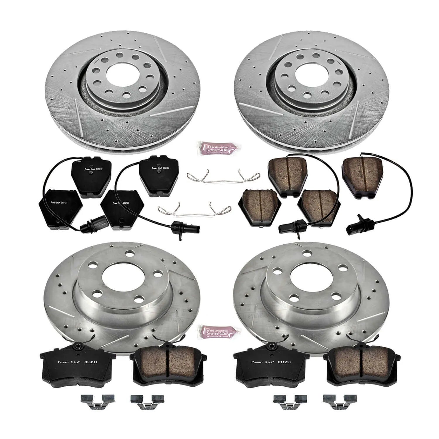 Power Stop K890 - Z23 Evolution Sport Performance 1-Click Brake Kit With Hardware (Front And Rear)