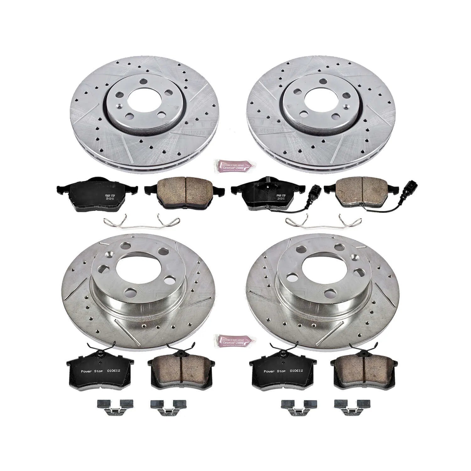 Power Stop K899 - Z23 Evolution Sport Performance 1-Click Brake Kit With Hardware (Front And Rear)