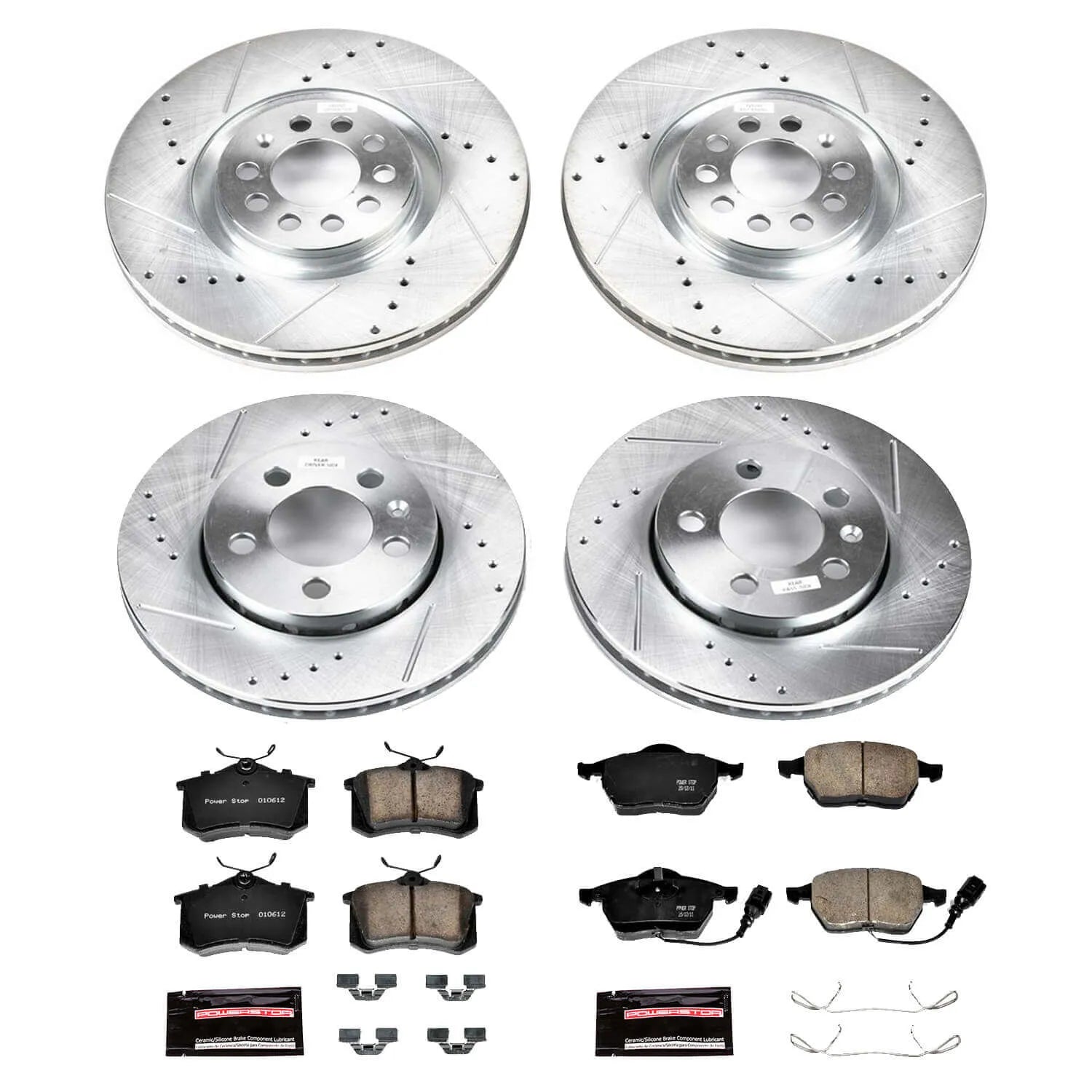 Power Stop K916 - Z23 Evolution Sport Performance 1-Click Brake Kit With Hardware (Front And Rear)