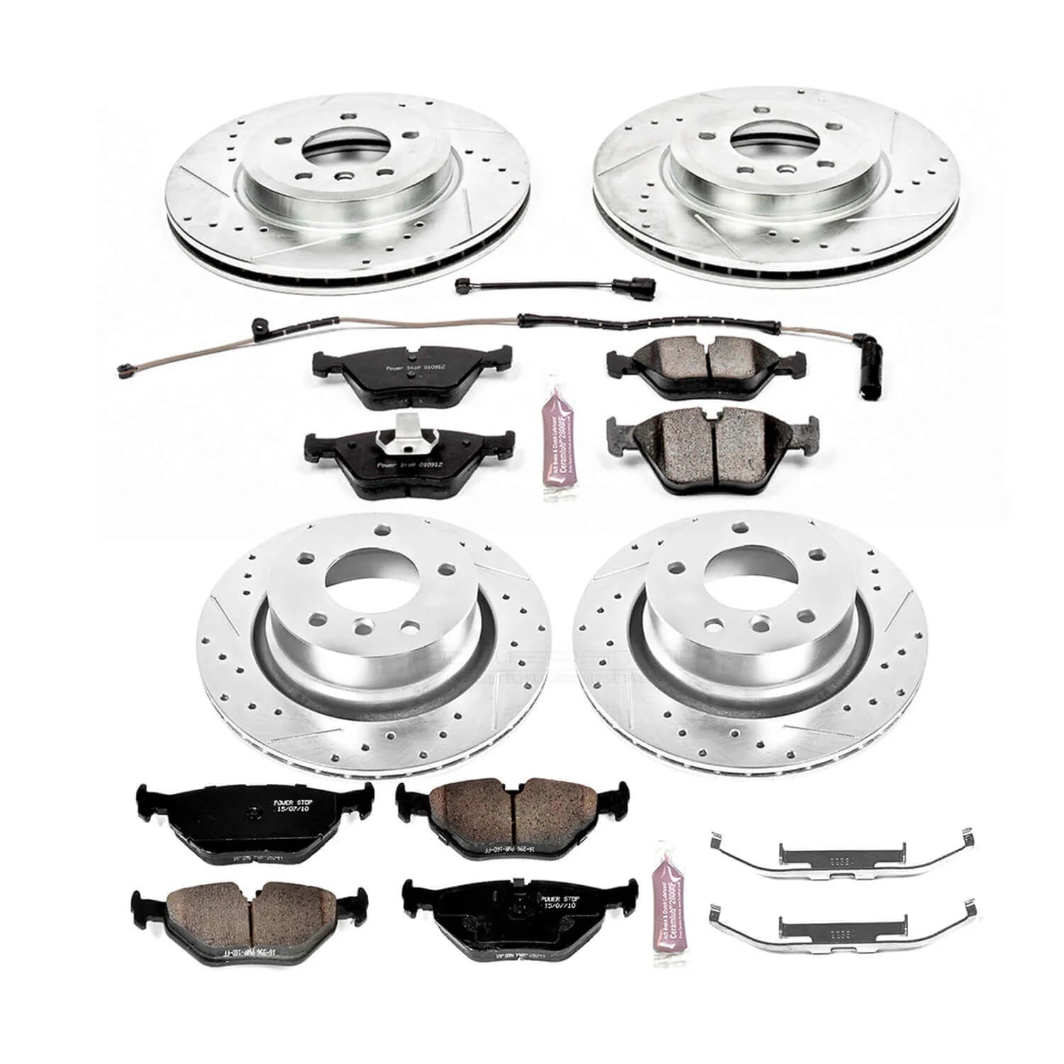 Power Stop K935 - Z23 Evolution Sport Performance 1-Click Brake Kit (Front And Rear)