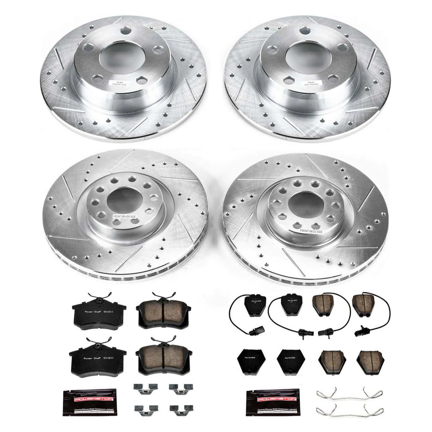 Power Stop K950 - Z23 Evolution Sport Performance 1-Click Brake Kit With Hardware (Front And Rear)