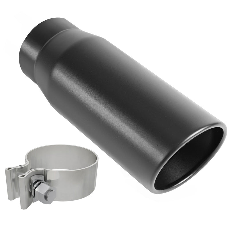 MagnaFlow 35236 Black Series Round 15 Deg. Rolled Edge Stainless Steel Exhaust Tip (3" ID/4" OD)