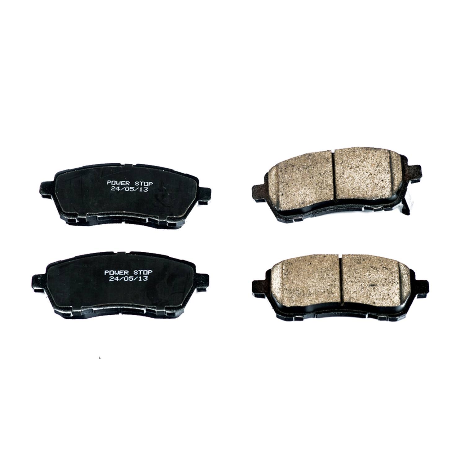 Power Stop 16-1454A Z16 Evolution Ceramic Clean Ride Scorched Brake Pads (Front) for 2011-2014 Mazda 2 Sport, Touring product image