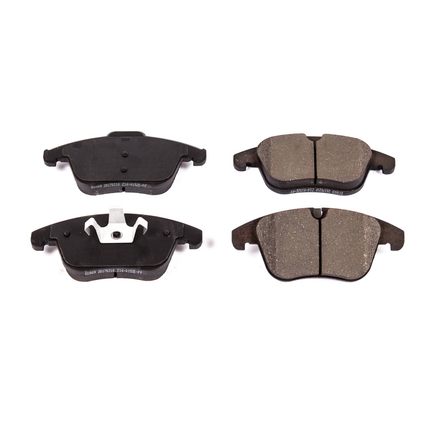 Power Stop 16-1869 Z16 Evolution Ceramic Clean Ride Scorched Front Brake Pads for 2017 Jaguar Xe Base, Premium, Prestige, R-Sport product image