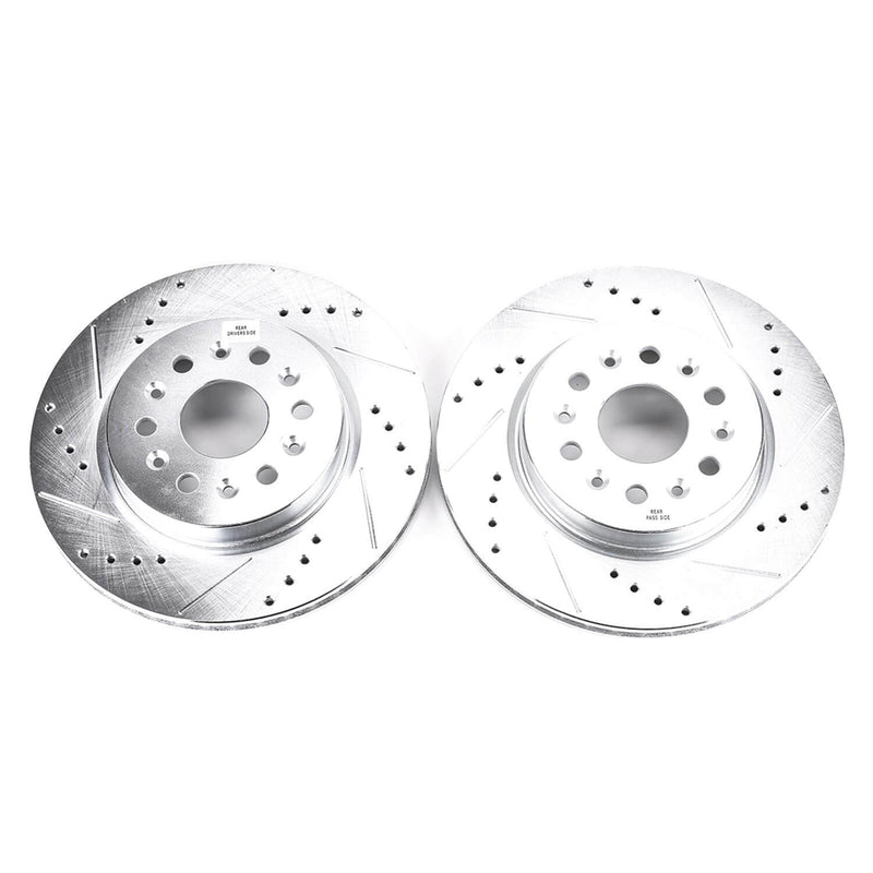 Power Stop AR82193XPR - Evolution Performance 1-Piece Drilled And Slotted Rear Brake Rotors vehicle fitment brake part