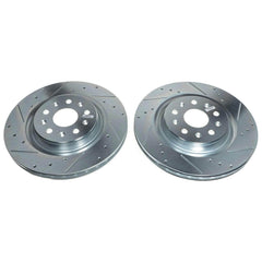 Power Stop AR82201XPR Evolution Performance Vented 1-Piece Drilled And Slotted Rear Brake Rotor for 2020-2022 Chevrolet Corvette Stingray product image