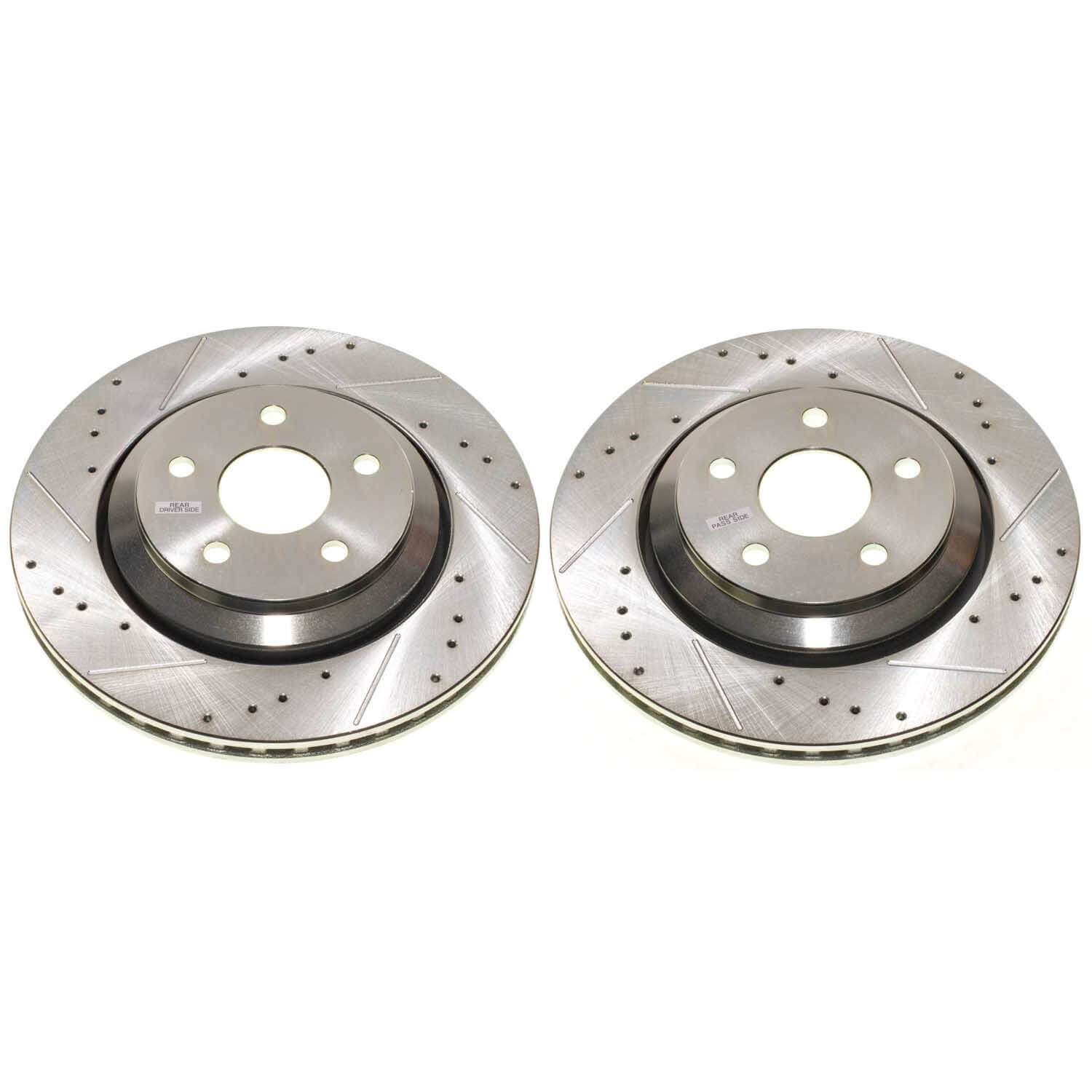 Power Stop AR83111XPR - Evolution Performance Vented 1-Piece Drilled And Slotted Front And Rear Brake Rotors vehicle fitment brake part