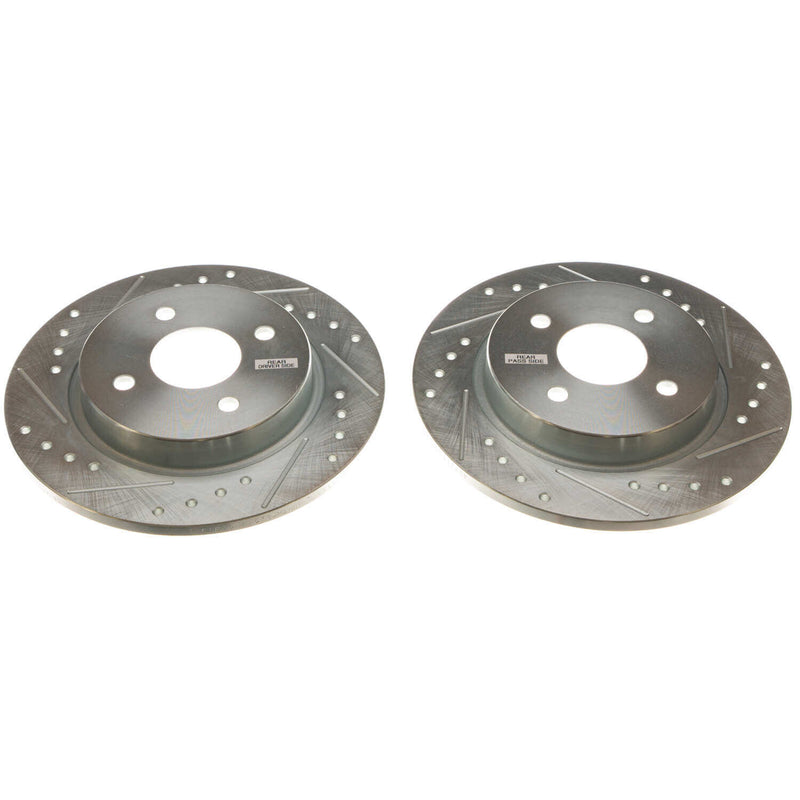 Power Stop AR85193XPR Evolution Performance Solid 1-Piece Drilled And Slotted Rear Brake Rotors for 2018-2022 Ford Ecosport S, SE, Ses, Titanium product image