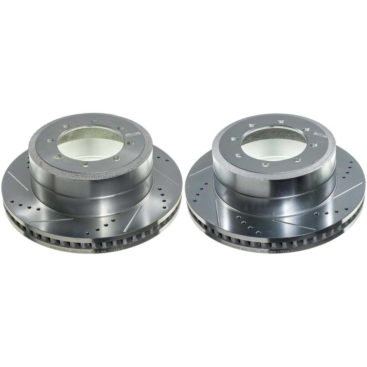 Power Stop AR85225XPR Evolution Performance Vented 1-Piece Drilled And Slotted Rear Brake Rotors for 2023-2024 Ford F-350 Super Duty King Ranch, Lariat, Limited, Platinum, XL, XLT product image