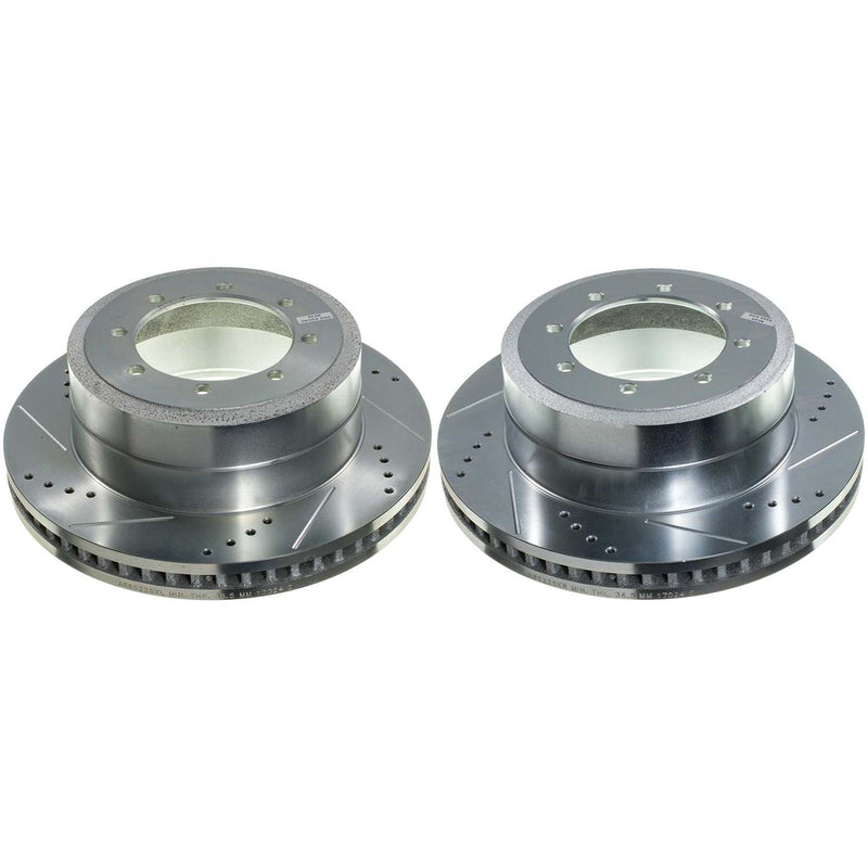 Power Stop AR85225XPR Evolution Performance Vented 1-Piece Drilled And Slotted Rear Brake Rotors for 2023-2024 Ford F-350 Super Duty King Ranch, Lariat, Limited, Platinum, XL, XLT product image