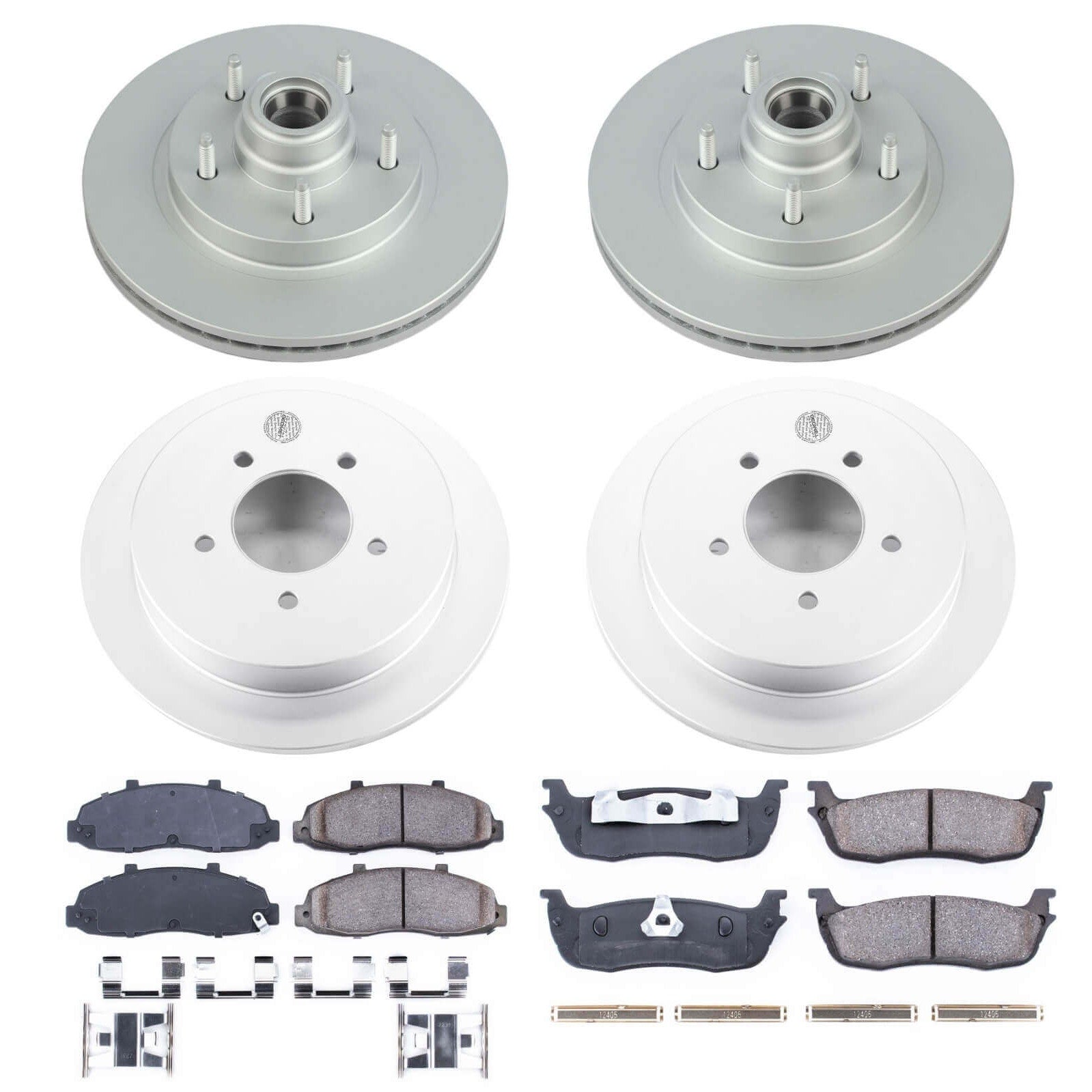 Power Stop CRK1864 Z17 Evolution Front And Rear Pad And Rotor Kit for 1999 Ford F-150 Base, Lariat, XL, XLT Rear Wheel Drive product image