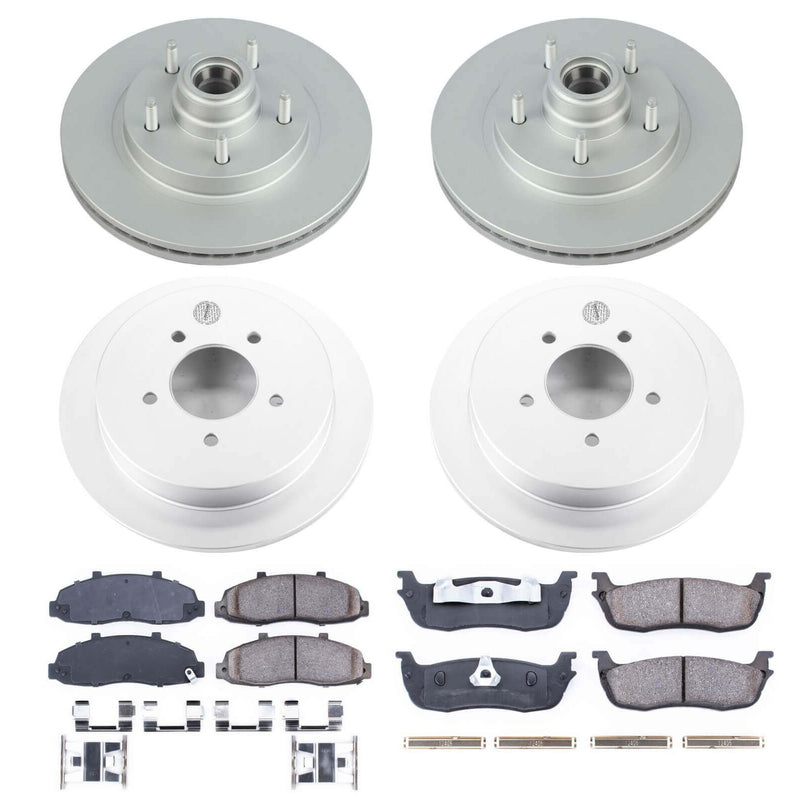 Power Stop CRK1864 Z17 Evolution Front And Rear Pad And Rotor Kit for 1999 Ford F-150 Base, Lariat, XL, XLT Rear Wheel Drive product image