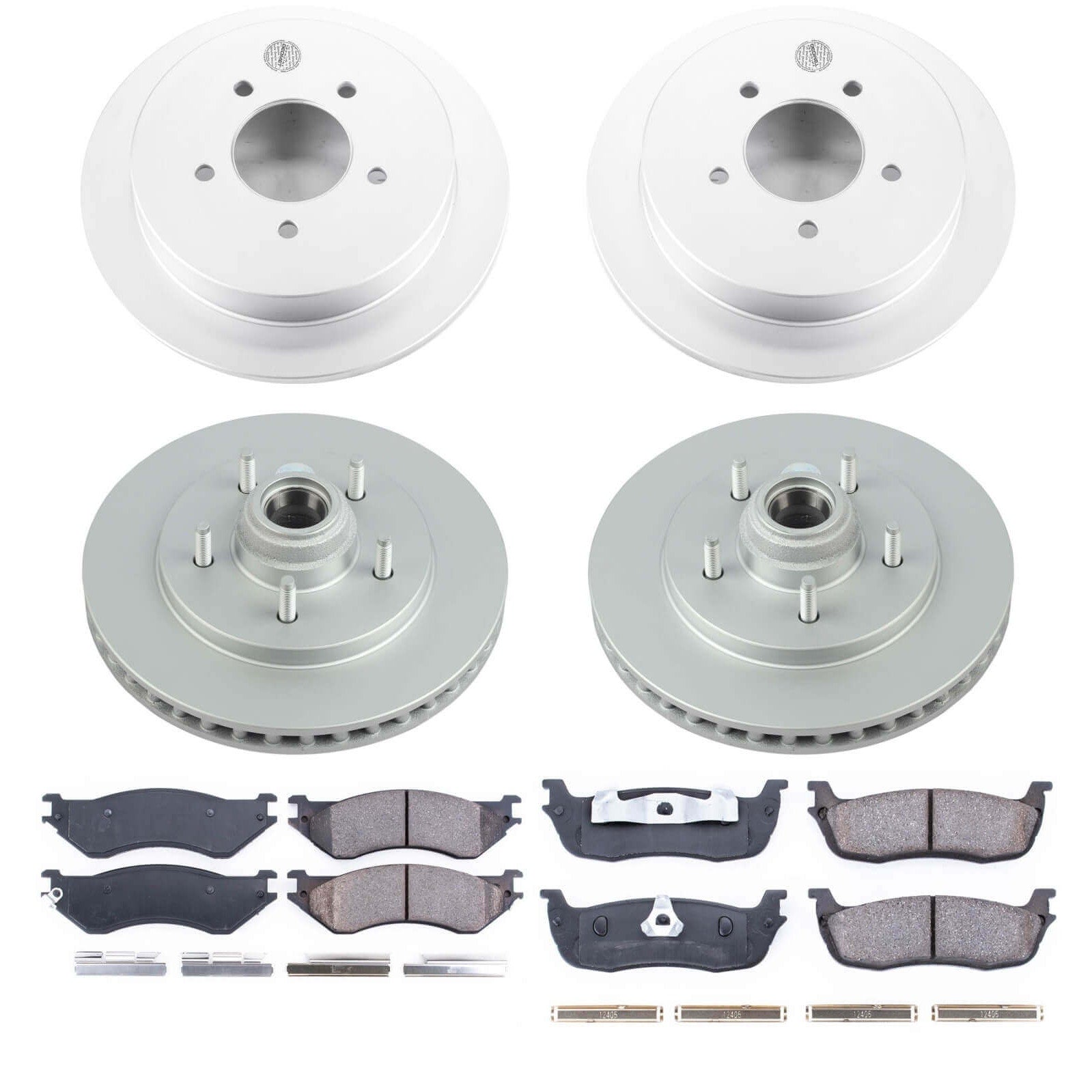 Power Stop CRK1880 Z17 Evolution Front And Rear Pad And Rotor Kit for 1997-2000 Ford Expedition Rear Wheel Drive product image