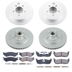 Power Stop CRK1880 Z17 Evolution Front And Rear Pad And Rotor Kit for 1997-2000 Ford Expedition Rear Wheel Drive product image