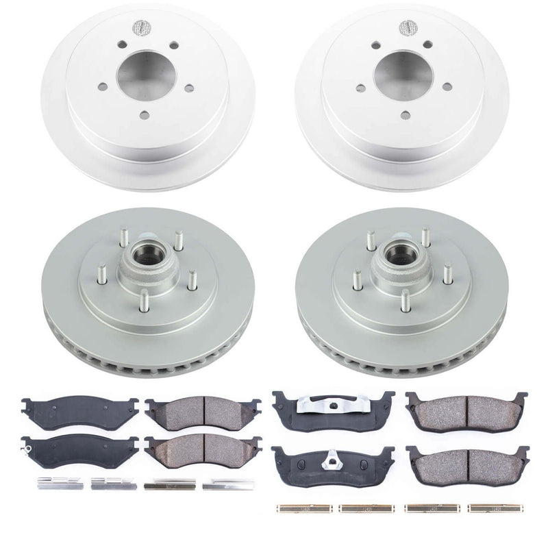 Power Stop CRK1880 Z17 Evolution Front And Rear Pad And Rotor Kit for 1997-2000 Ford Expedition Rear Wheel Drive product image