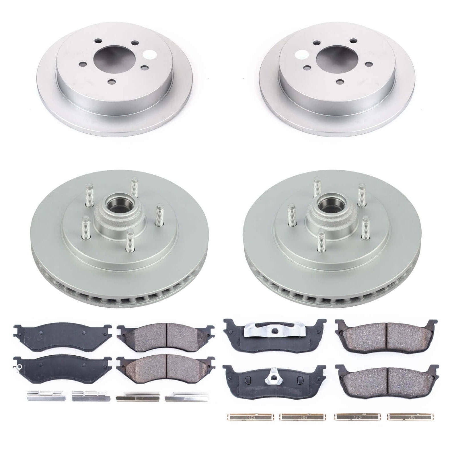 Power Stop CRK1919 Z17 Evolution Front And Rear Pad And Rotor Kit for 2000-2002 Ford Expedition Rear Wheel Drive product image