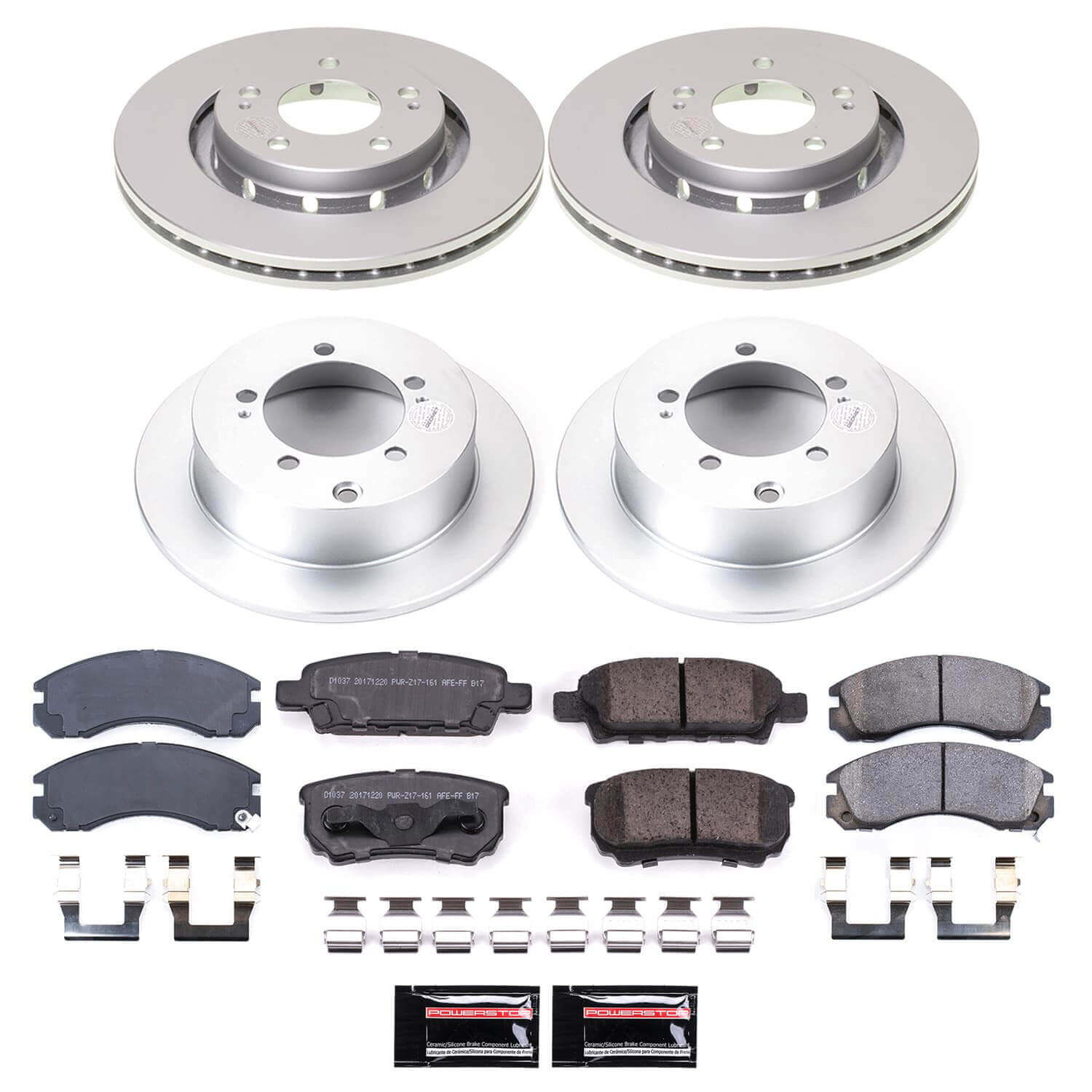 Power Stop CRK4018 - Front And Rear Z17 Evolution Genuine Geomet Coated Pad And Rotor Kit vehicle fitment brake part