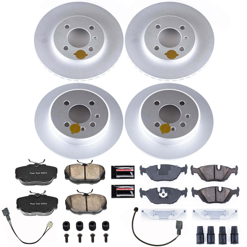 Power Stop CRK4167 Z23 Evolution Geomet Coated Front And Rear Pad And Rotor Kit for 1991-1992 BMW 318I product image