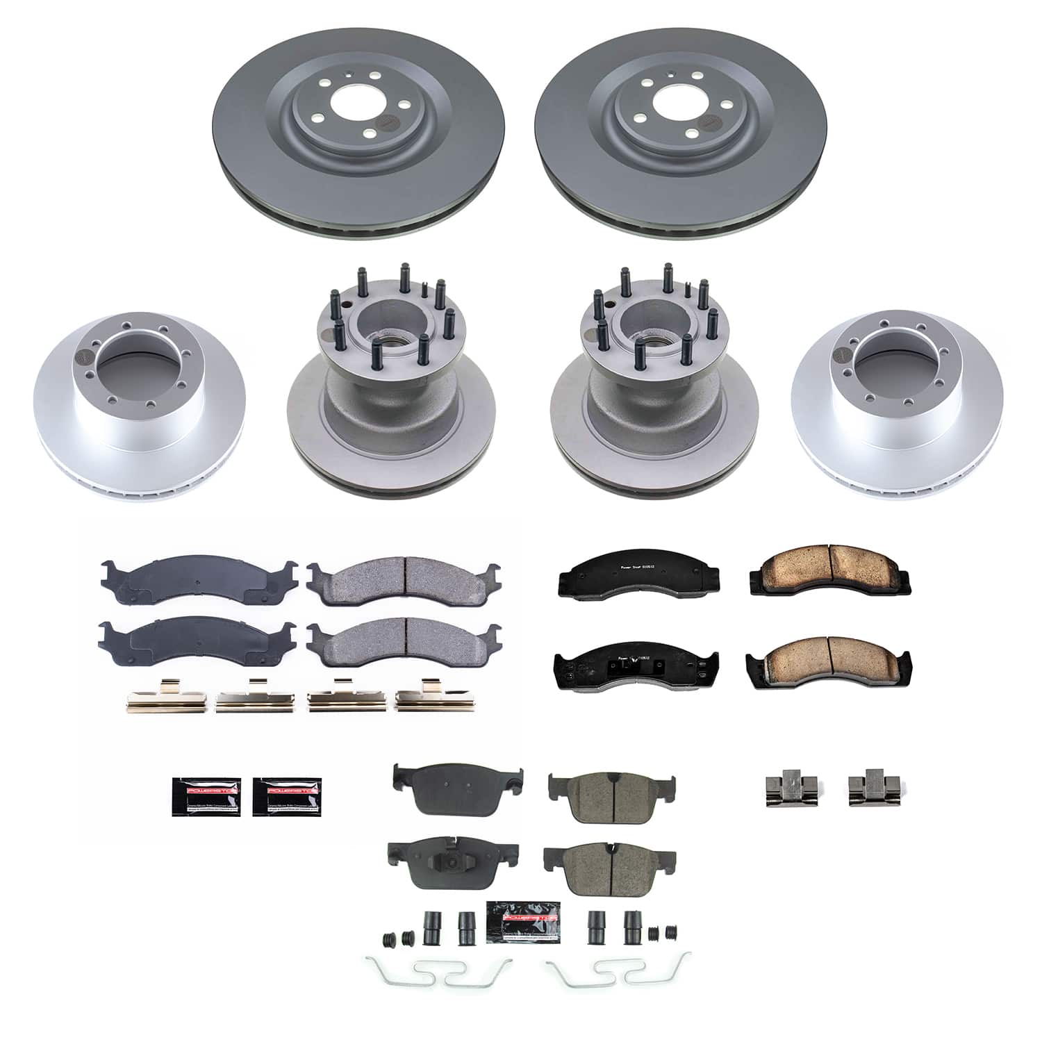 Power Stop CRK4233 Front And Rear Z17 Evolution Pad And Evolution GEOMET Series Rotor Kit for 2001-2002 Ford E-450 Econoline Super Duty product image