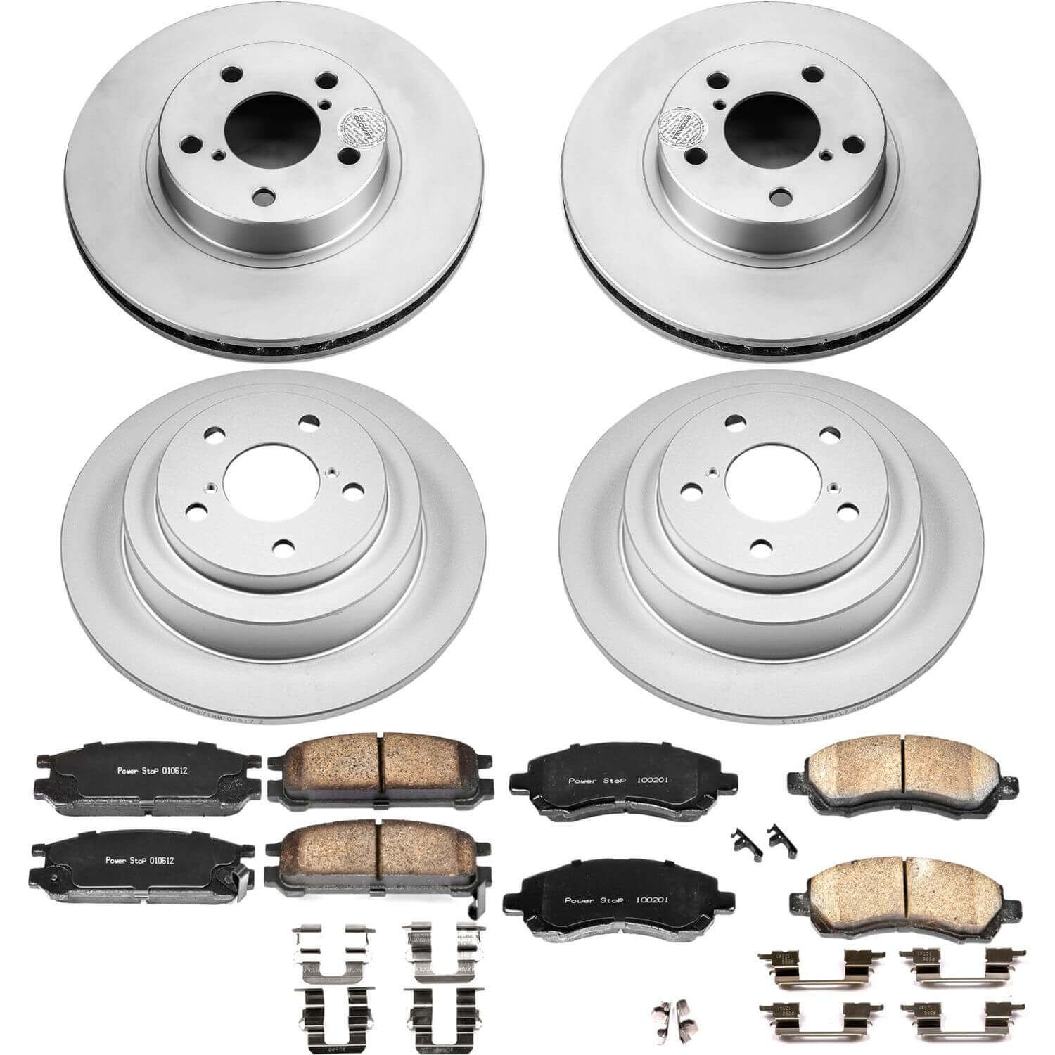 Power Stop CRK446 Z17 Evolution Front And Rear Brake Kit for 1997-1998 Subaru Legacy L Rear Disc product image