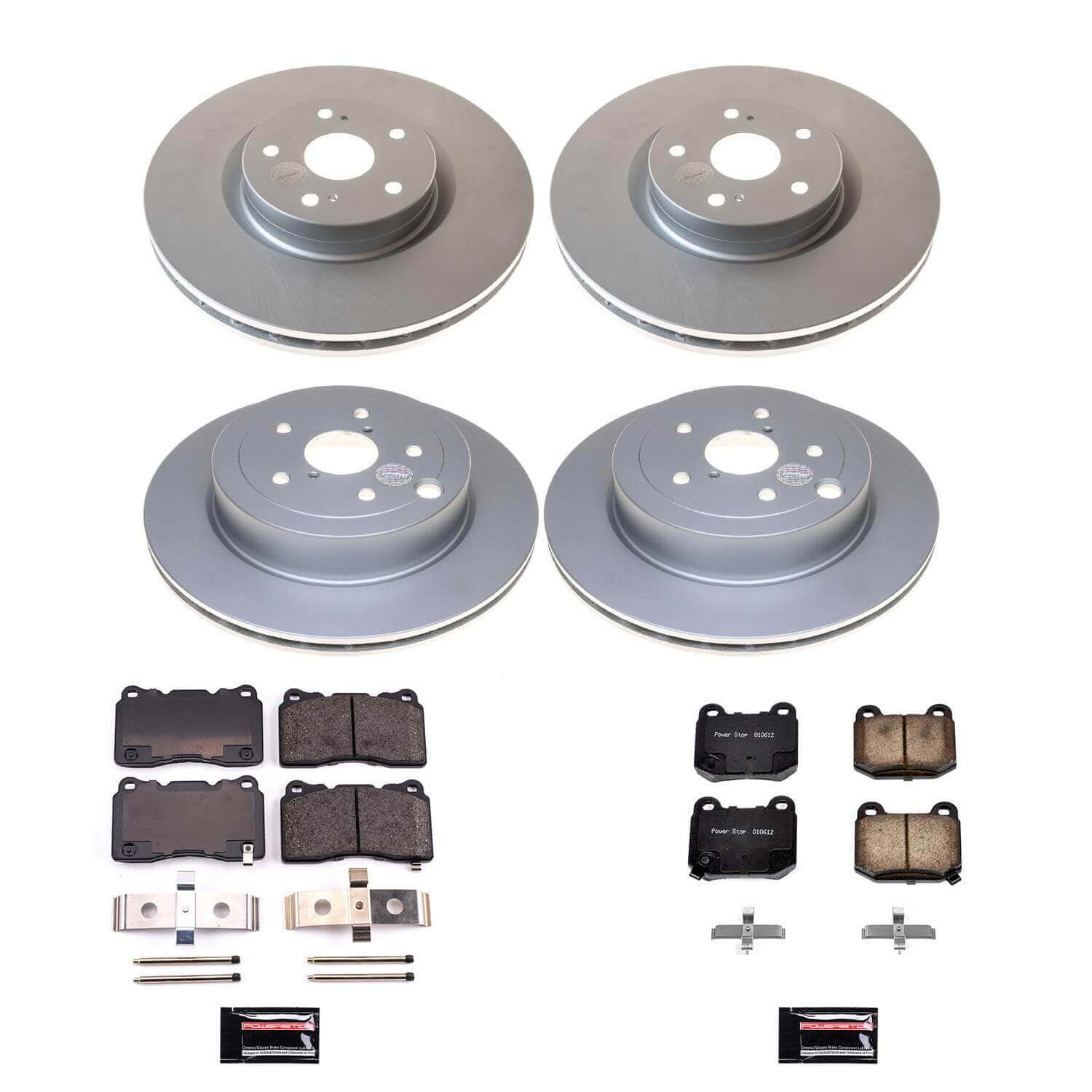 Power Stop CRK4490 Front And Rear Z17 Evolution Pad And Rotor Kit for 2008-2009 Subaru Impreza WRX STI product image