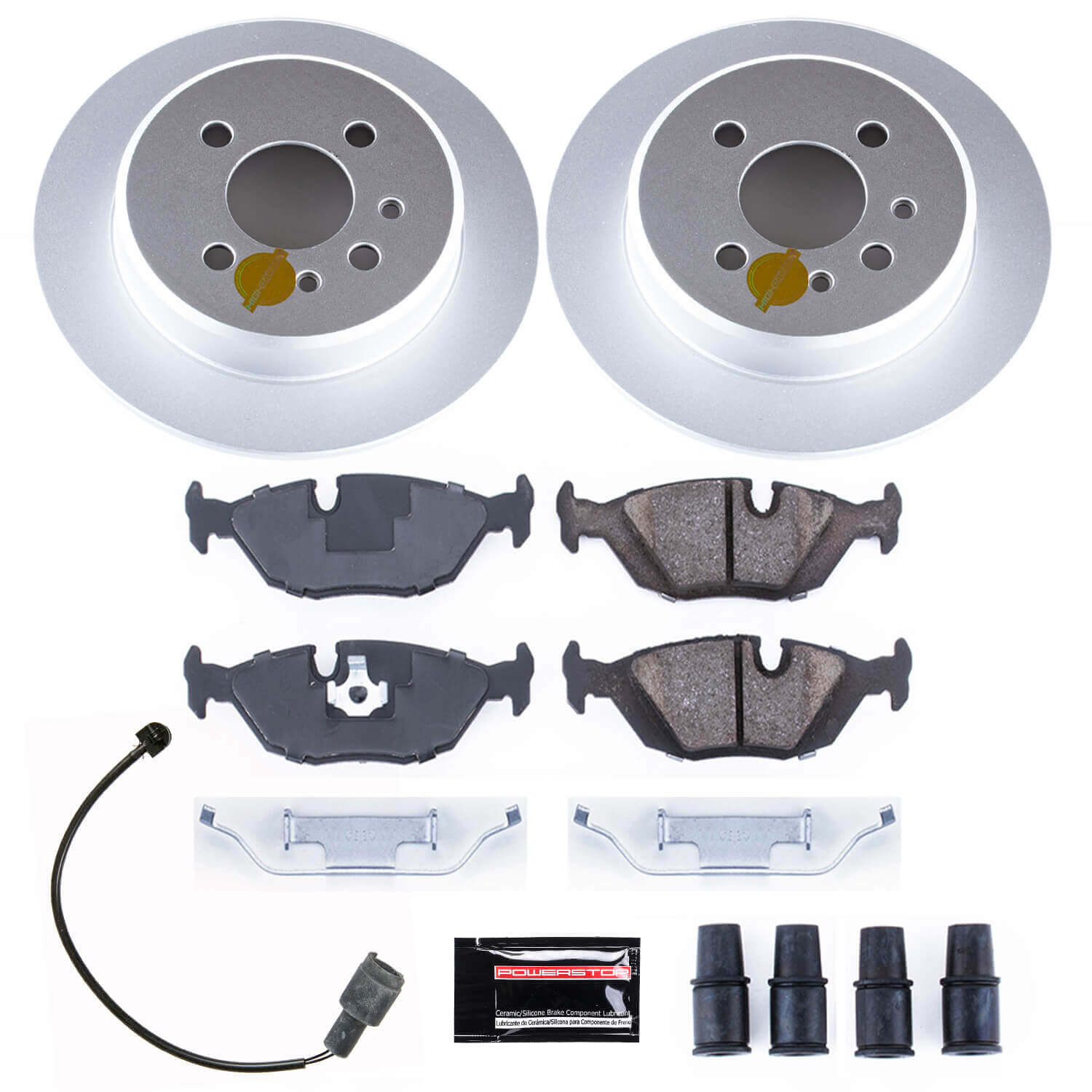 Power Stop CRK4804 Z23 Evolution Geomet Coated Rear Pad And Rotor Kit for 1991-1992 BMW 318I product image