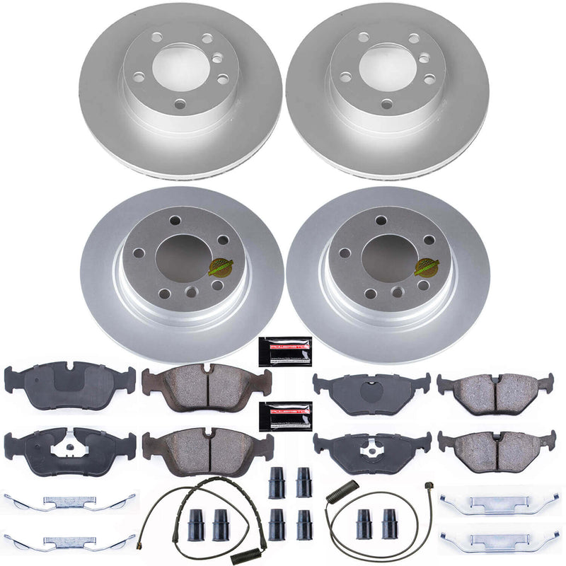 Power Stop CRK498 Z23 Evolution Geomet Coated Front And Rear Pad And Rotor Kit for 1992-1998 BMW 318I product image