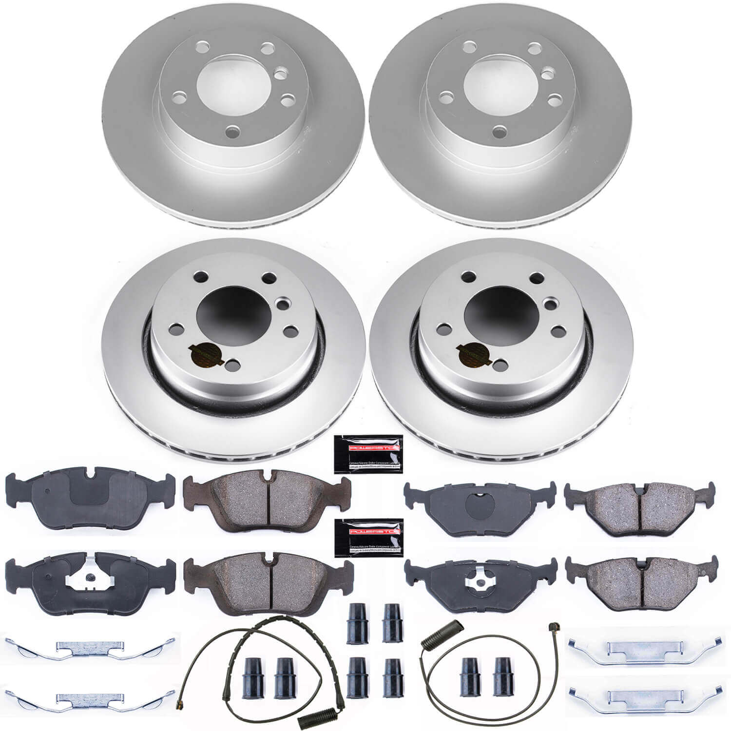 Power Stop CRK499 Z23 Evolution Geomet Coated Front And Rear Pad And Rotor Kit for 1998 BMW 323I product image