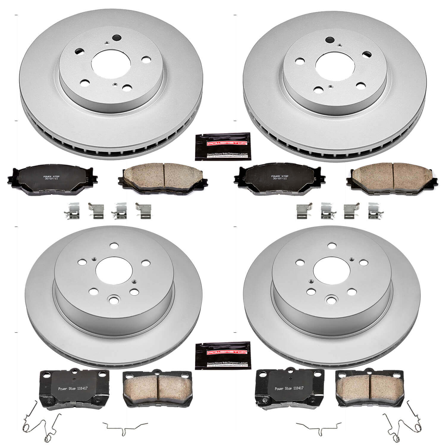 Power Stop CRK5937 Z17 Evolution Front And Rear Pad And Rotor Kit for 2010 Lexus IS250 C product image