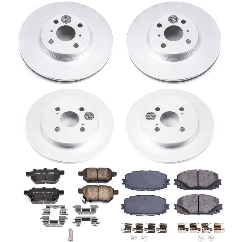 Power Stop CRK6105 Z17 Evolution Front And Rear Pad And Rotor Kit for 2012-2018 Toyota Yaris Rear Disc product image