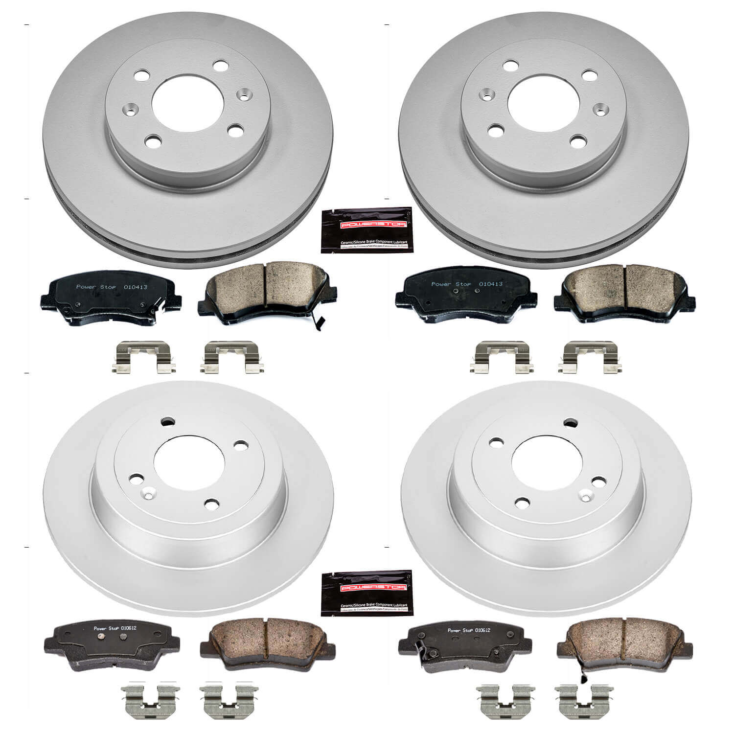 Power Stop CRK6509 Z17 Evolution Front And Rear Brake Kit for 2012-2017 Hyundai Accent Rear Disc product image