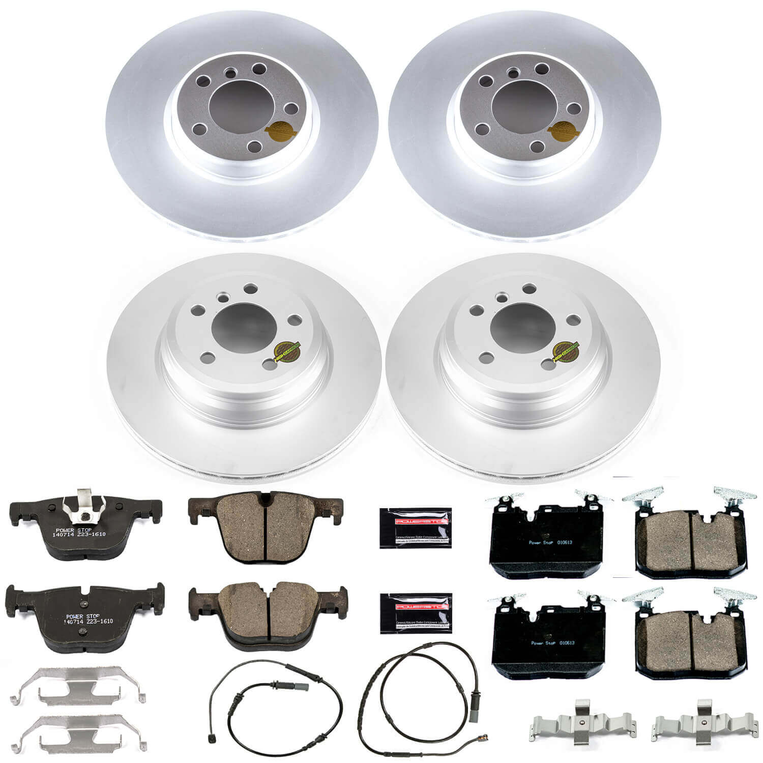 Power Stop CRK6654 Z23 Evolution Geomet Coated Front And Rear Pad And Rotor Kit for 2016 BMW 328I product image