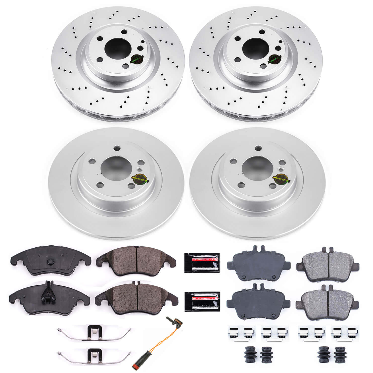 Power Stop CRK6891 Z23 Evolution Geomet Coated Front And Rear Pad And Rotor Kit for 2017-2020 Mercedes-Benz SLC300 product image
