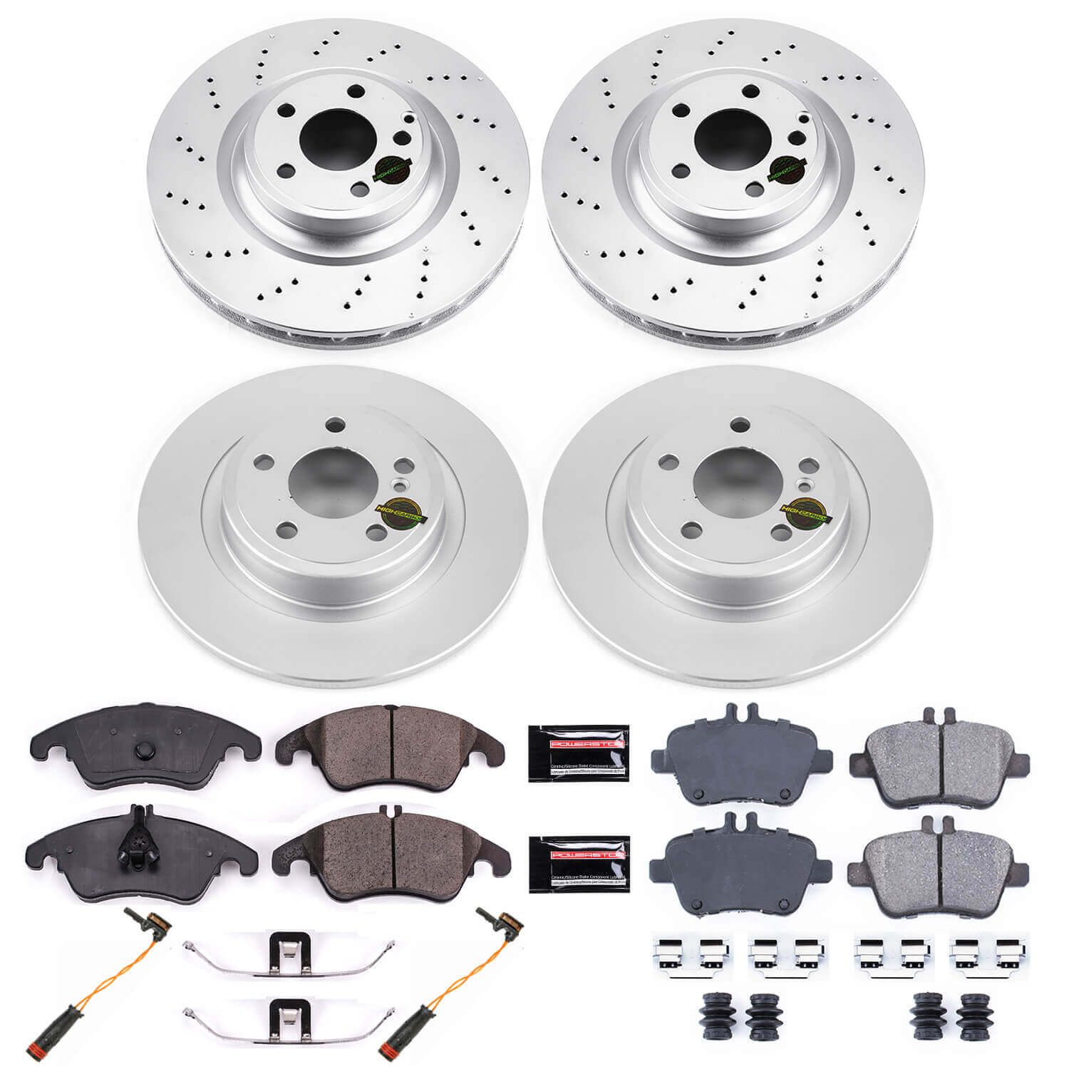 Power Stop CRK6892 Z23 Evolution Geomet Coated Front And Rear Pad And Rotor Kit for 2012-2016 Mercedes-Benz SLK350 product image
