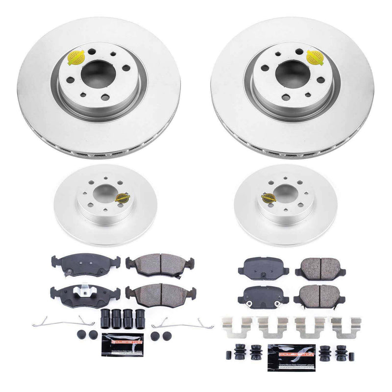 Power Stop CRK7245 Z23 Evolution Geomet Coated Front And Rear Pad And Rotor Kit for 2013-2019 Fiat 500 product image