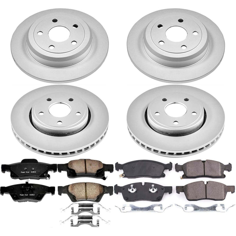 Power Stop CRK7413 Z17 Evolution Front And Rear Brake Kit for 2017 Jeep Grand Cherokee Laredo, Limited, Overland, Summit, Trailhawk product image