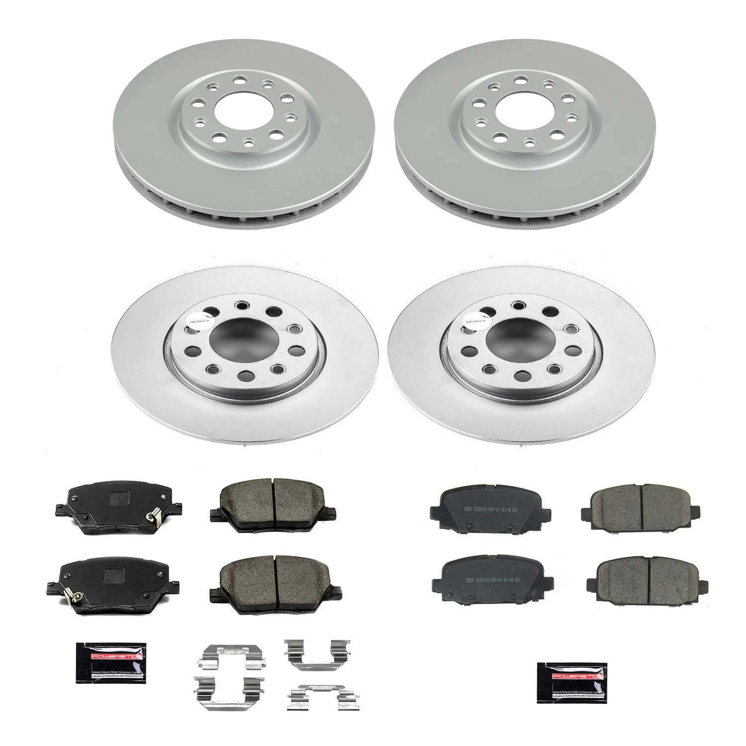Power Stop CRK7598 Z17 Evolution Front And Rear Pad And Rotor Kit for 2017 Jeep Compass Rear Disc product image