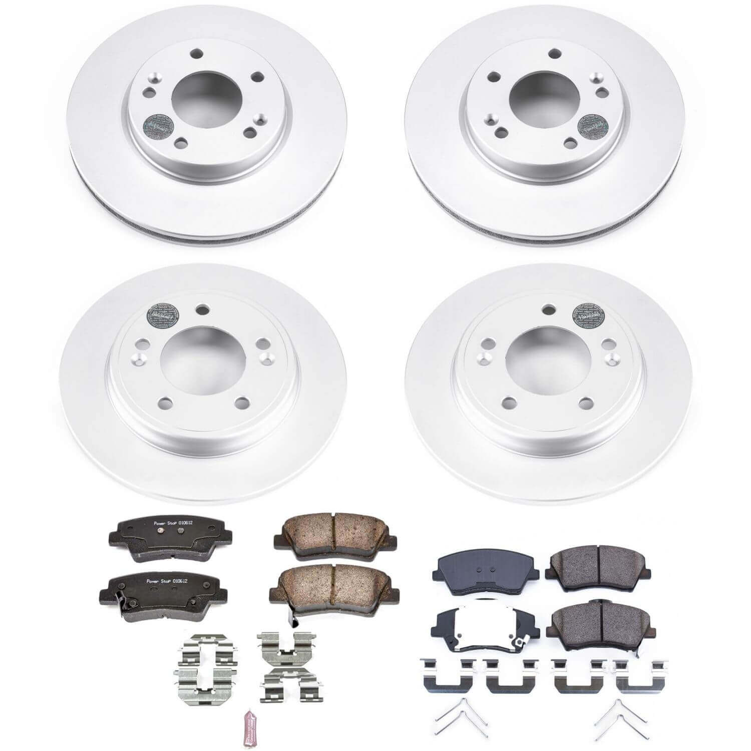 Power Stop CRK7929 Z17 Evolution Front And Rear Pad And Rotor Kit for 2017-2020 Hyundai Ioniq Hybrid Blue, Hybrid Limited, Hybrid SEL product image