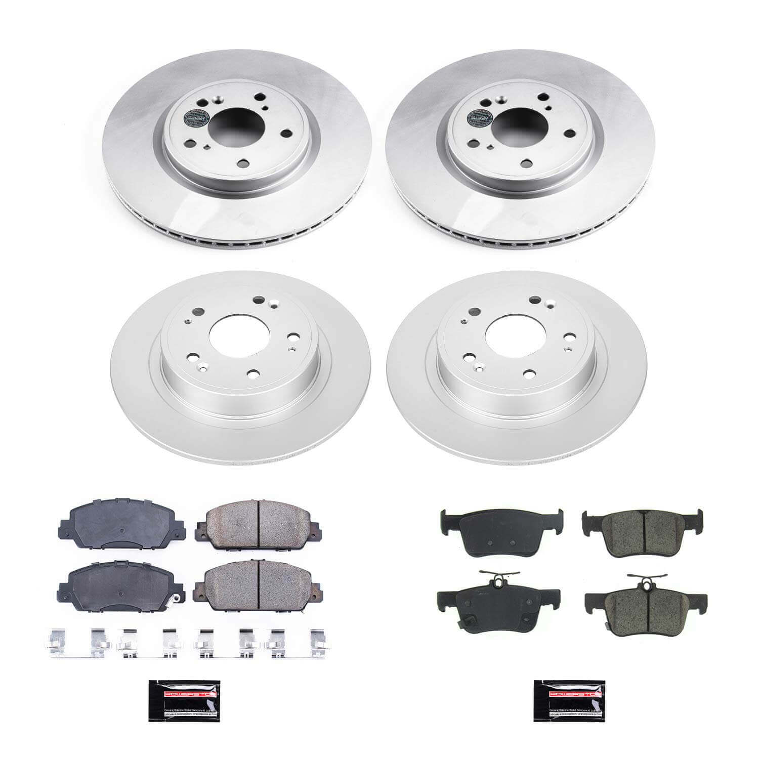 Power Stop CRK8166 Z17 Evolution Front And Rear Pad And Rotor Kit for 2018-2020 Honda Accord EX-L, Hybrid, Hybrid Touring, Hybrid EX, Hybrid EX-L, Sport, Touring product image