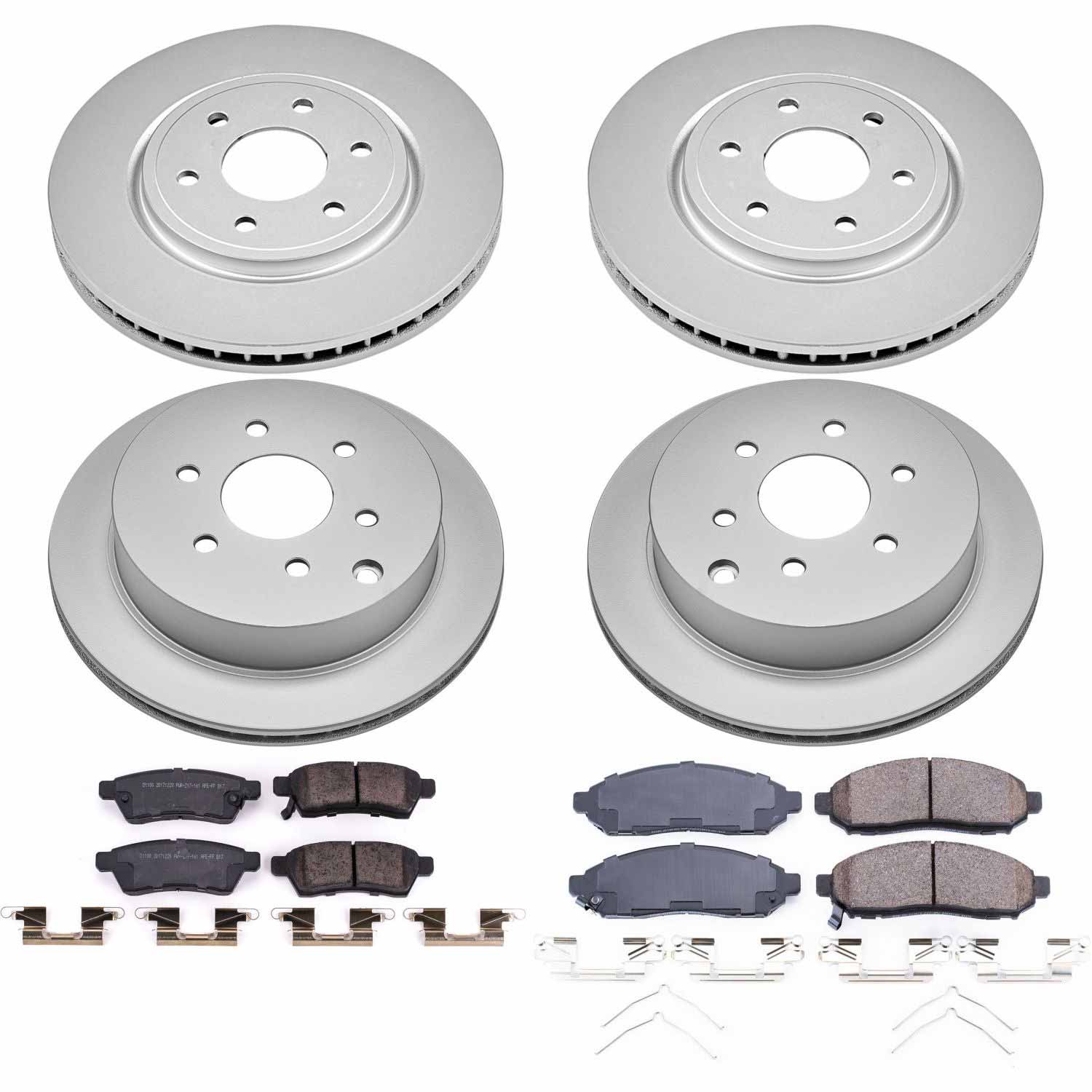 Power Stop CRK8358 Z17 Evolution Front And Rear Pad And Rotor Kit for 2016-2019 Nissan Frontier 4 Wheel Drive, Rear Wheel Drive product image