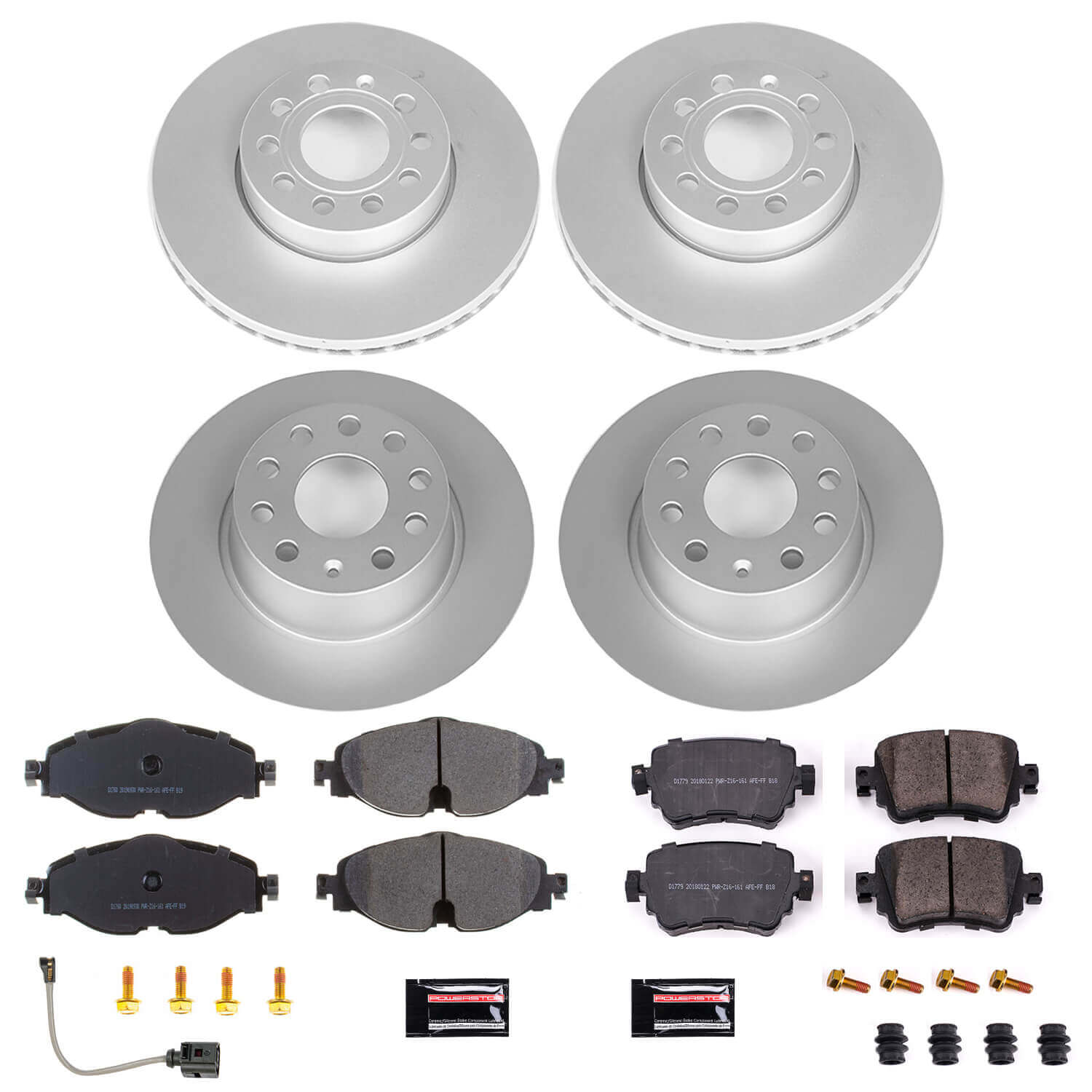 Power Stop CRK8363 Z23 Evolution Geomet Coated Front And Rear Pad And Rotor Kit for 2015-2021 Volkswagen Golf product image
