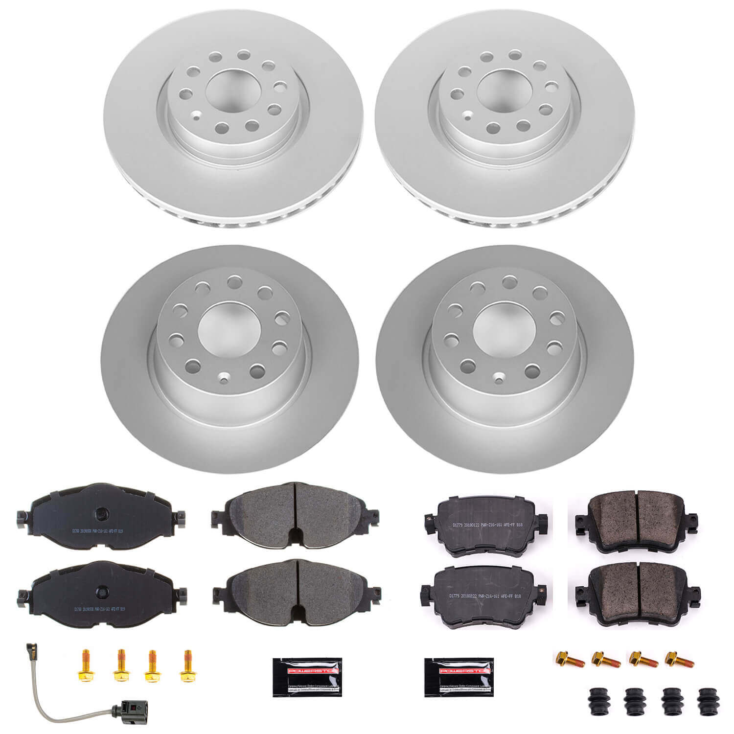 Power Stop CRK8364 Z23 Evolution Geomet Coated Front And Rear Pad And Rotor Kit for 2017-2019 Volkswagen Golf Alltrack product image