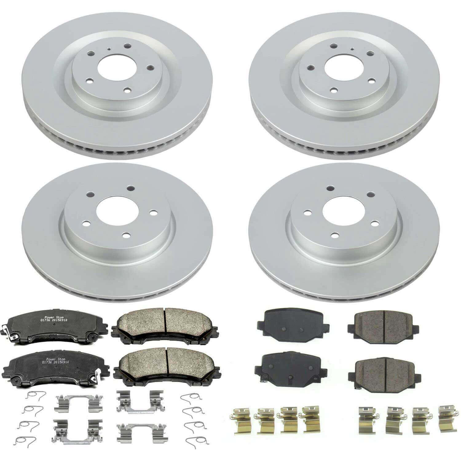 Power Stop CRK8451 Front And Rear Z17 Evolution Pad And Rotor Kit for 2019-2024 Infiniti QX50 product image