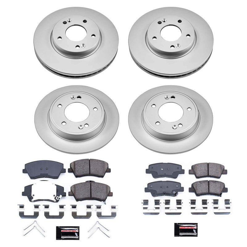 Power Stop CRK8508 Front And Rear Z17 Evolution Pad And Rotor Kit for 2018-2020 Hyundai Elantra GT product image
