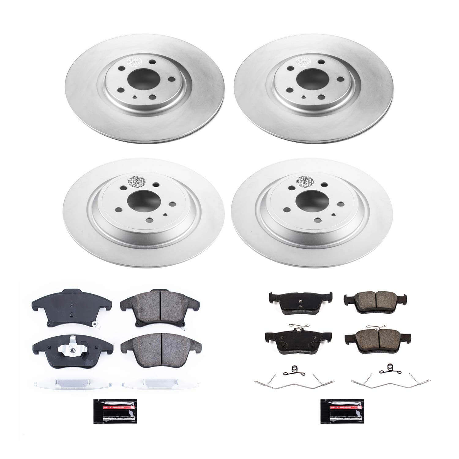 Power Stop CRK8534 Front And Rear Z17 Evolution Pad And Rotor Kit for 2017-2018 Ford Fusion Energi SE, Energi Titanium, Energi Platinum product image