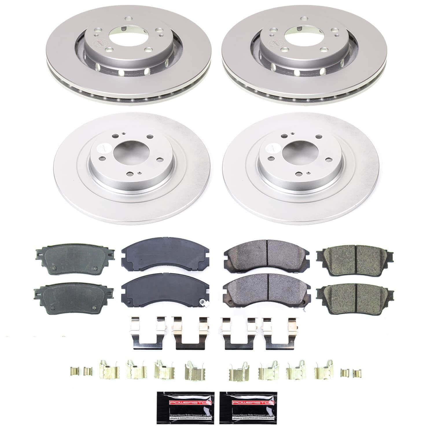 Power Stop CRK8609 - Front And Rear Z17 Evolution Genuine Geomet Coated Pad And Rotor Kit vehicle fitment brake part