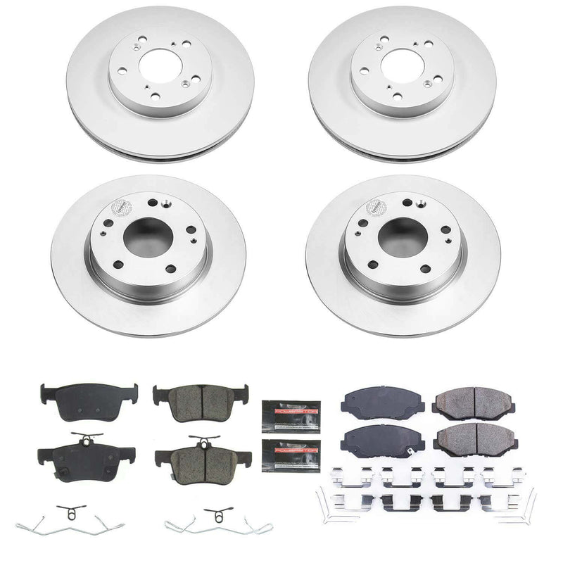 Power Stop CRK8620 Front And Rear Z17 Evolution Pad And Rotor Kit for 2020 Honda Civic EX, EX-L, LX, Sport, Sport Touring Hatchback product image