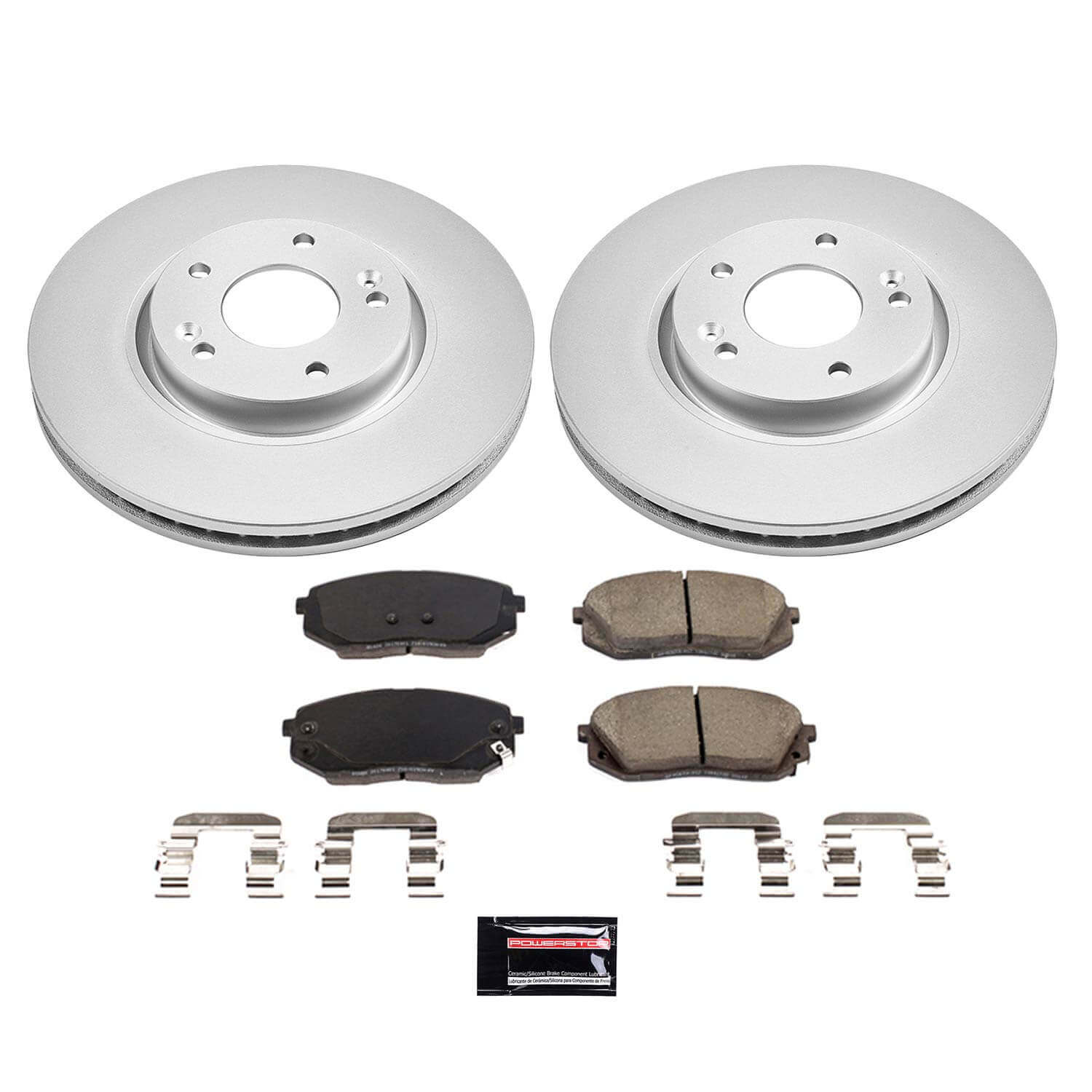 Power Stop CRK8621 Front Z17 Evolution Pad And Rotor Kit for 2017 Kia Optima Hybrid EX, Hybrid Premium, Plug-In Hybrid EX product image